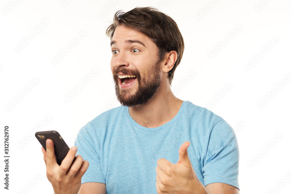 man texting on mobile phone man texting on mobile phone