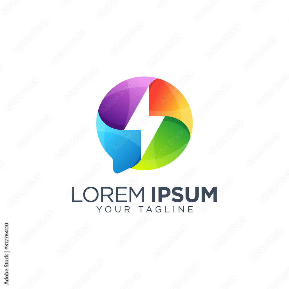Colorful bolt logo design template Colorful bolt logo design template