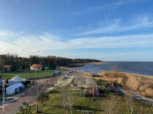 Trzebiez Poland Polen Stettiner Haff Ostsee Urlaub Strand Ufer Promenade  photo