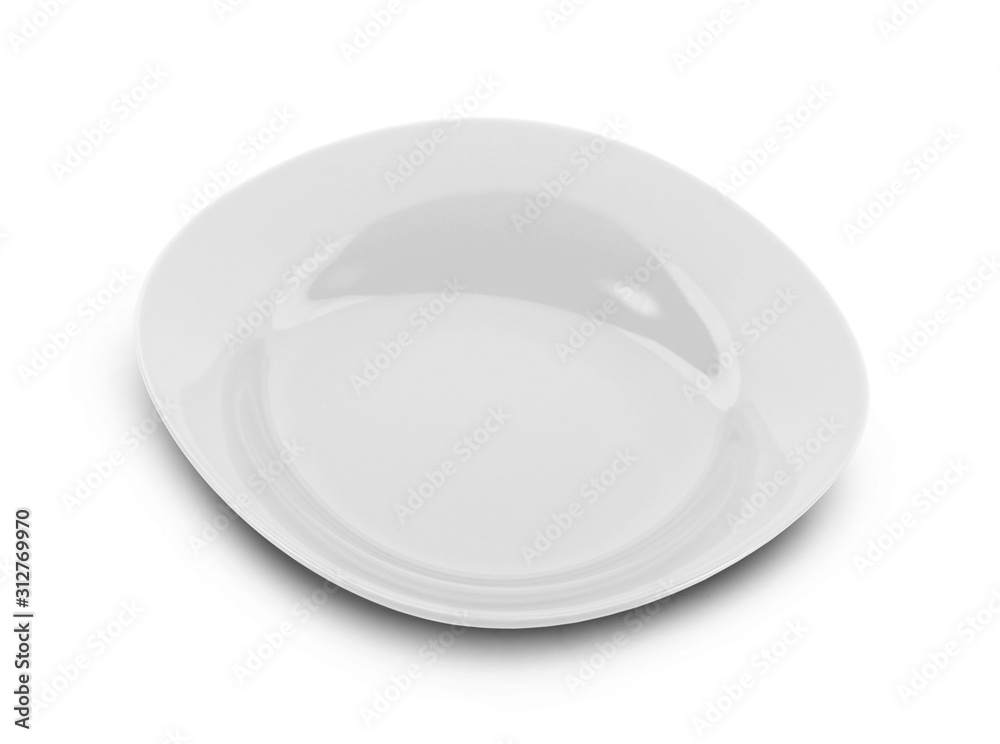 empty plate isolated on white background empty plate isolated on white background
