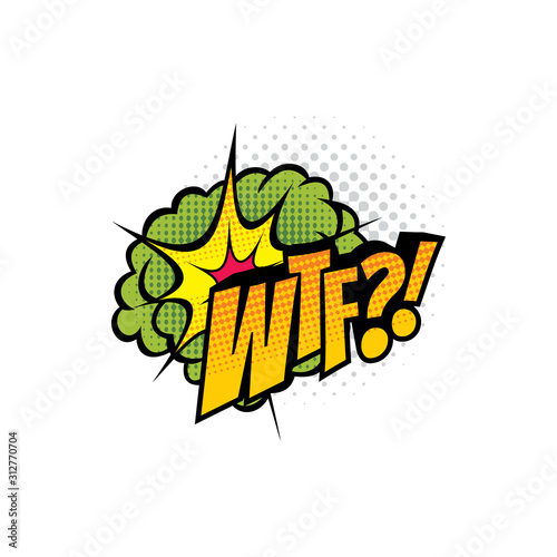 Sound blast, pop bubble comic book cartoon chat icon. Vector WTF sound cloud, explosion boom bang, superhero comic book art speech