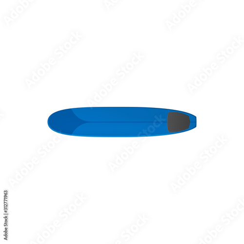 Soft-top isolated surfing funboard. Vector surfboard short soft top board to steep hollow waves