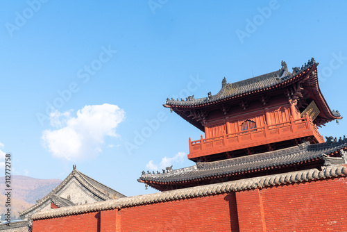 Buddhist temple construction in wutai mountain scenic spot photo