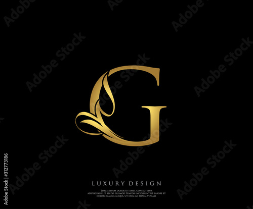 Golden G Luxury Logo Icon, Classy G Letter Logo Design.