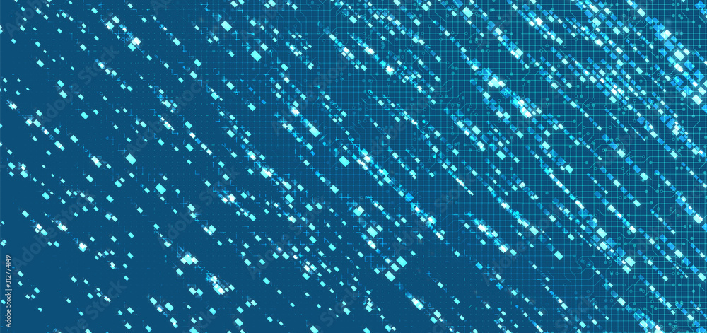 Blue Light Electronic Circuit Microchip Technology Background,Hi-tech Digital and Future Concept design,Free Space For text in put,Vector illustration.