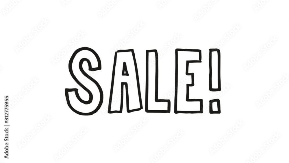 Handmade Animation Of Sale On Glassboard Handmade Animation Of Sale On Glassboard