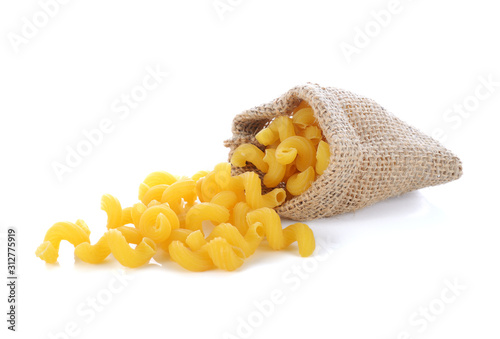 macaroni on white background