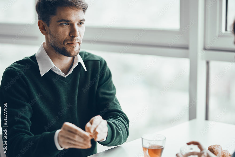 businessman drinking coffee in office businessman drinking coffee in office