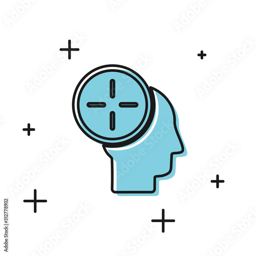Black Head hunting concept icon isolated on white background. Business target or Employment. Human resource and recruitment for business. Vector Illustration
