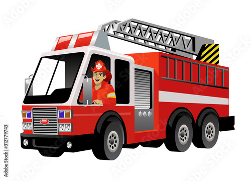 fire fighter driving fire truck