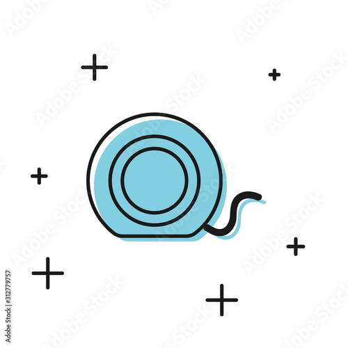 Black Dental floss icon isolated on white background. Vector Illustration