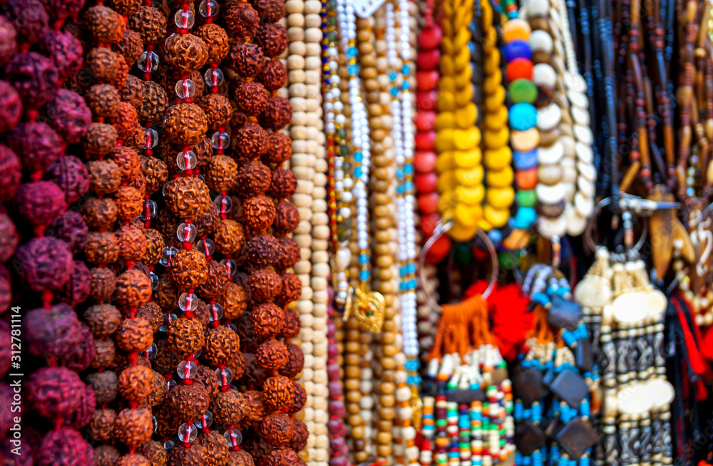 Rudraksha chains for sell at Varanasi India