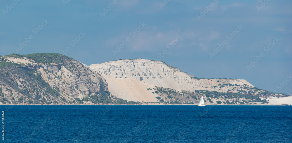 Bimssteinabbau auf der Insel Gyali zwischen den Inseln Kos und der Vulkaninsel Nisyros