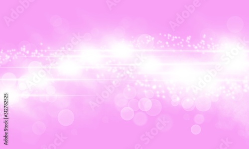 Abstract shiny white bokeh light on pink background 