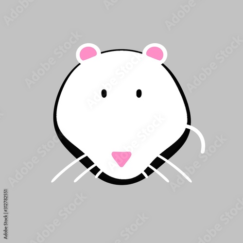 illustration of a white Mouse on gray background