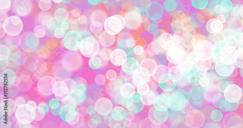 Abstract background: bokeh of white pink blue color shiny colorful theme