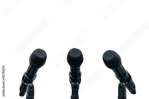 Microphone on white background.