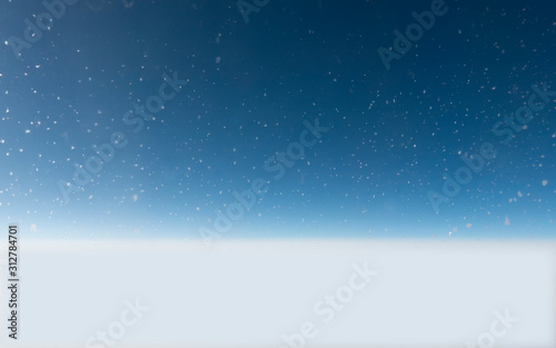 Background with ice crystals on blue sky