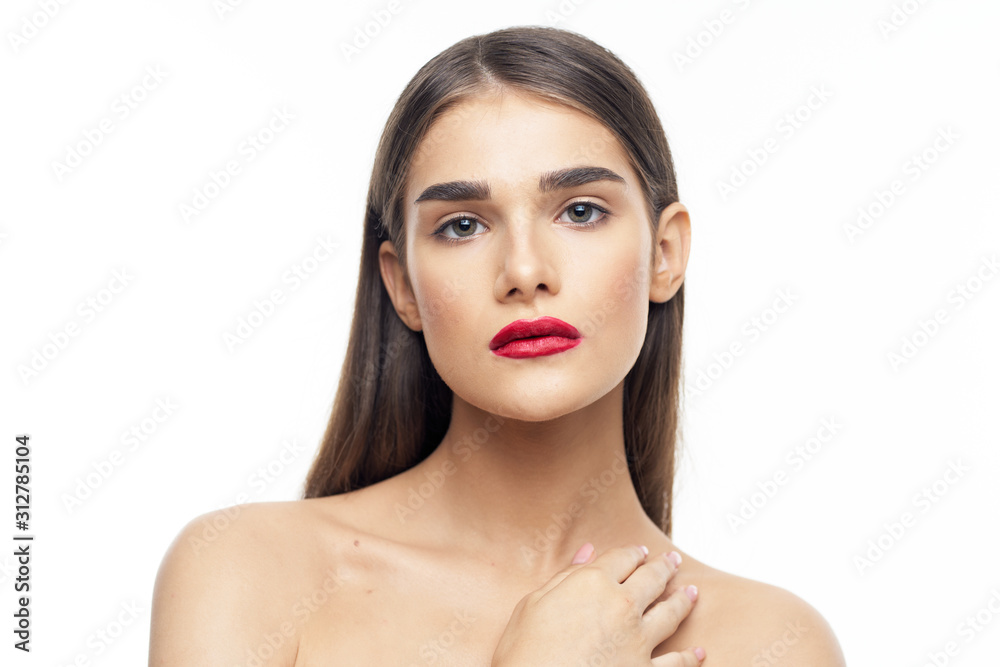 beautiful woman bare shoulders clean skin beautiful woman bare shoulders clean skin