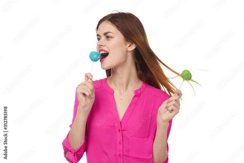 girl with lollipop isolated on white background girl with lollipop isolated on white background