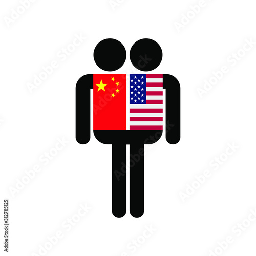 Siamese twins Icon vector. Simple flat icon. Illustration pictogram