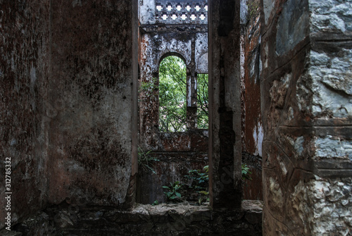 Burned and abandoned old French church in  Vietnam  urbex 