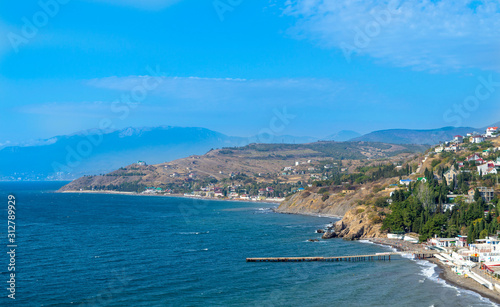 View of Crimean Southern Coast of Black sea near Malorechenskoe (Malorichenske) village © Григорий Стоякин
