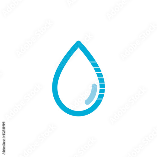 Water drops icon. Blue Liquid drop symbol illustration. Outline waterdrop. Stock vector illustration isolated on white background.