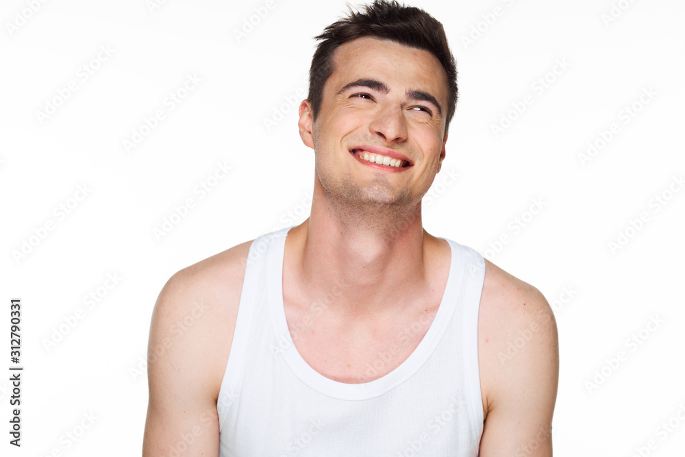 portrait of young man isolated on white background portrait of young man isolated on white background