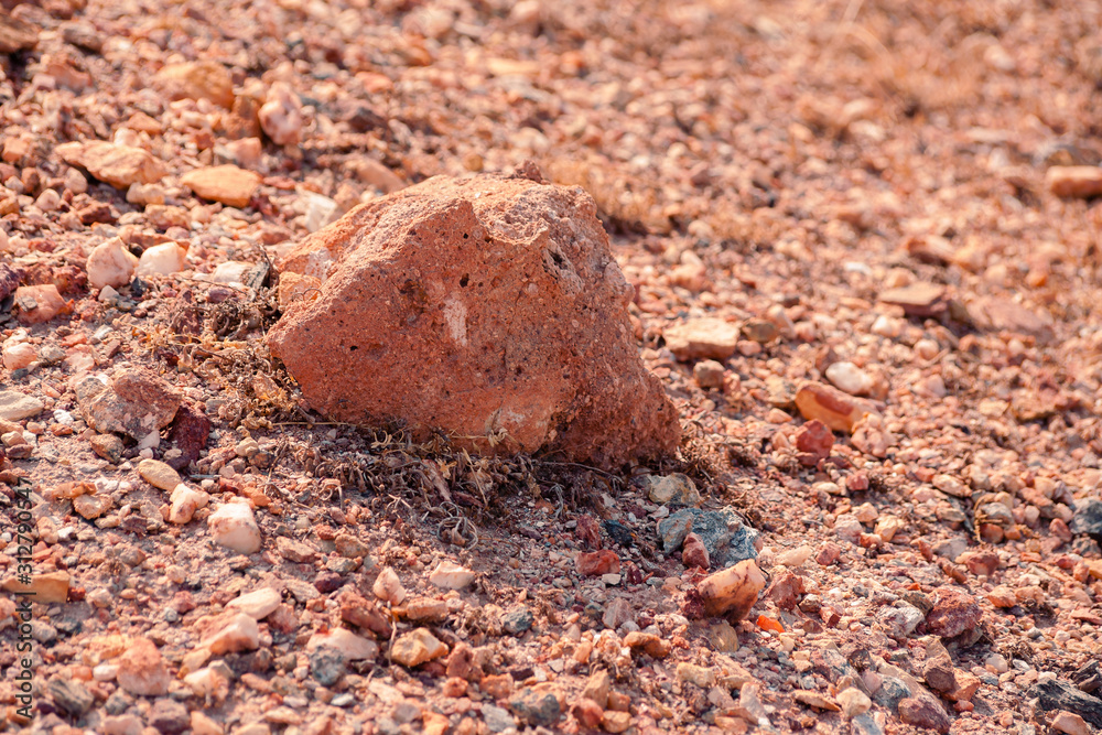 Landscape rock texture at Milos island at Paliochory beach