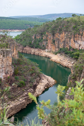 Mirante de furnas vista de cima dos C  nions na cidade de Campit  lio  Minas Gerais Brasil rota dos queijos serra da canastra