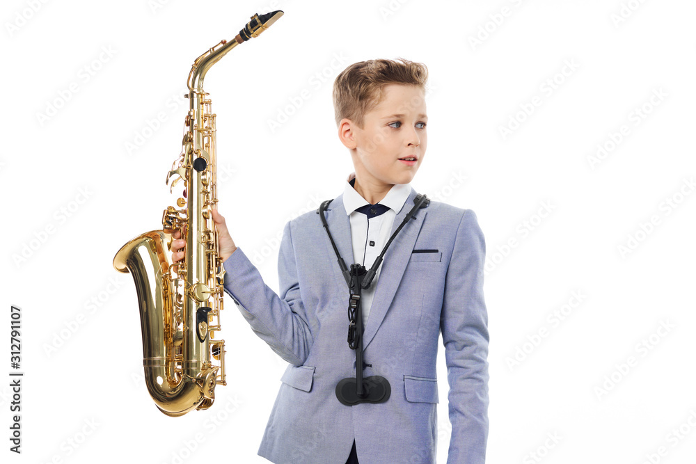 Fototapeta premium man playing saxophone