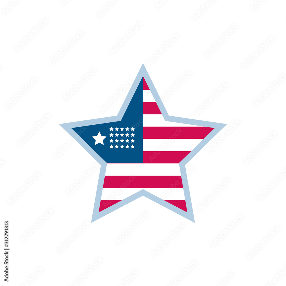 Isolated usa flag star vector design Isolated usa flag star vector design