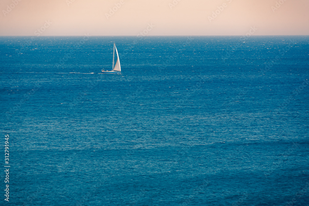 Fototapeta premium View on the seaside landscape Milos island at Paliochori beach at summer sun