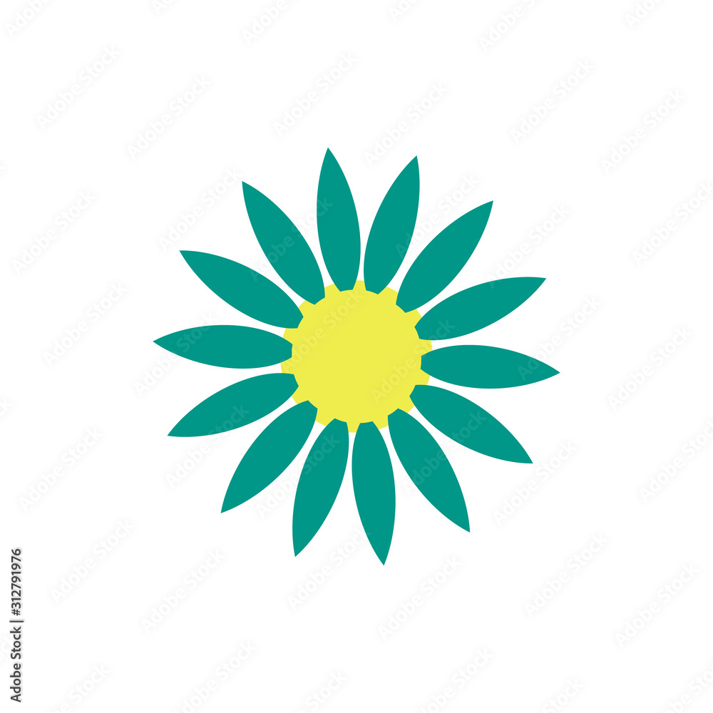 symbol of green flower. vector design element. eps10