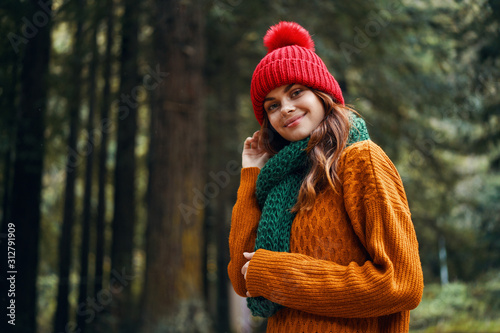 young woman in autumn park