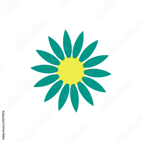 symbol of green flower. vector design element. eps10