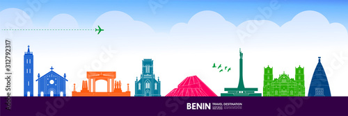 Benin travel destination grand vector illustration.  photo