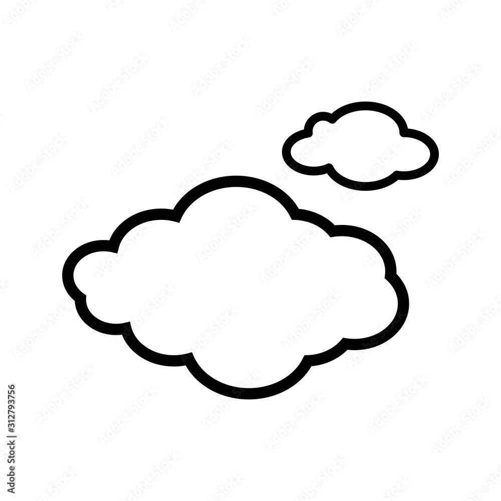 Cloud icon vector in outline style design