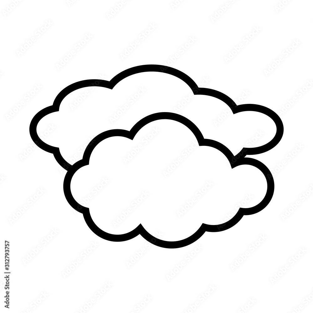 Cloud icon vector in outline style design