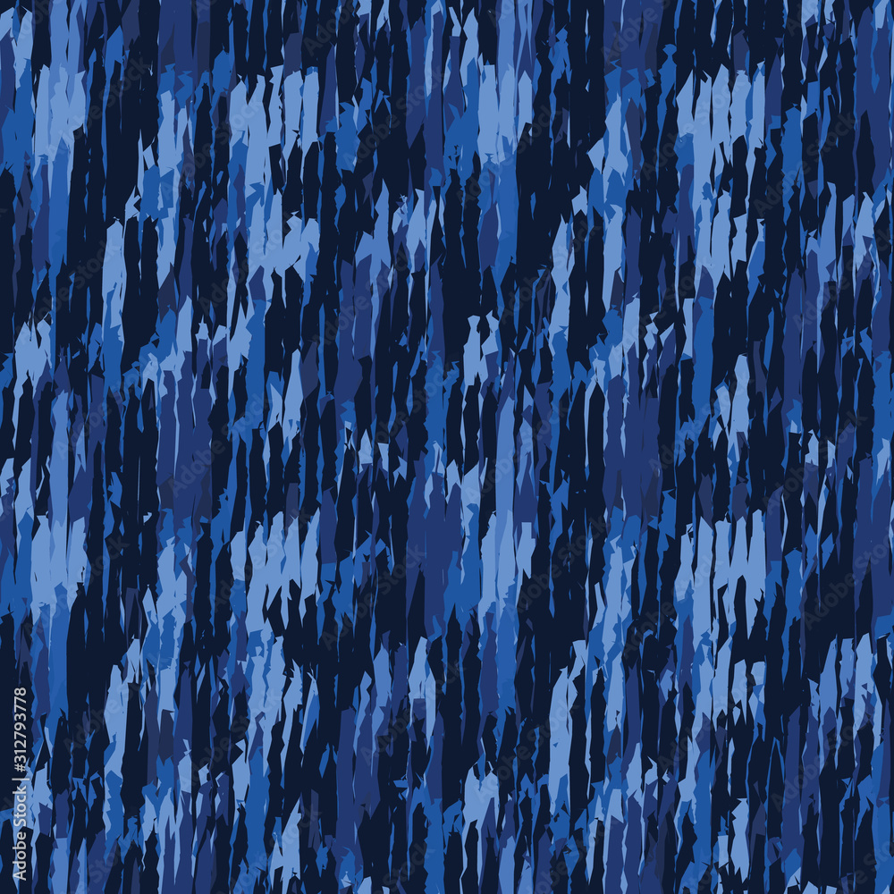 Classic blue camo seamless pattern. Variegated dyed tri blend