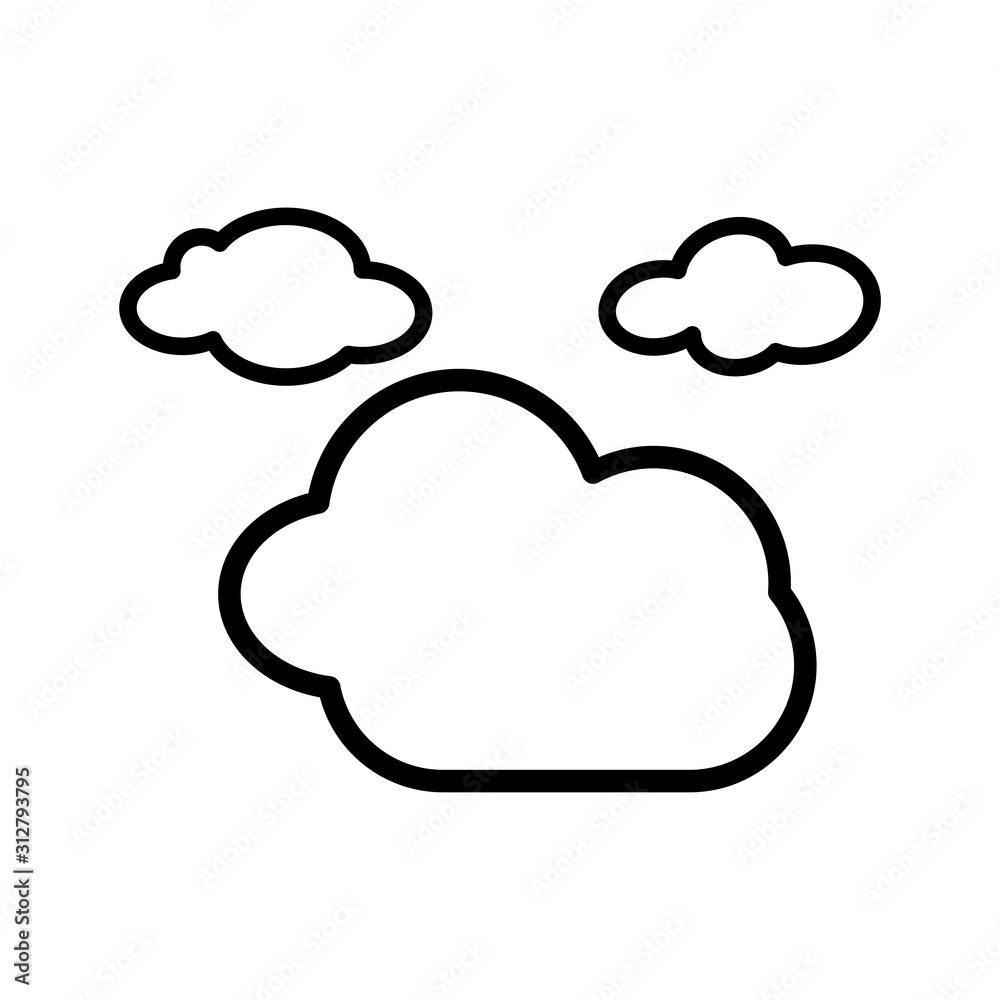 Cloud icon vector in outline style design Cloud icon vector in outline style design
