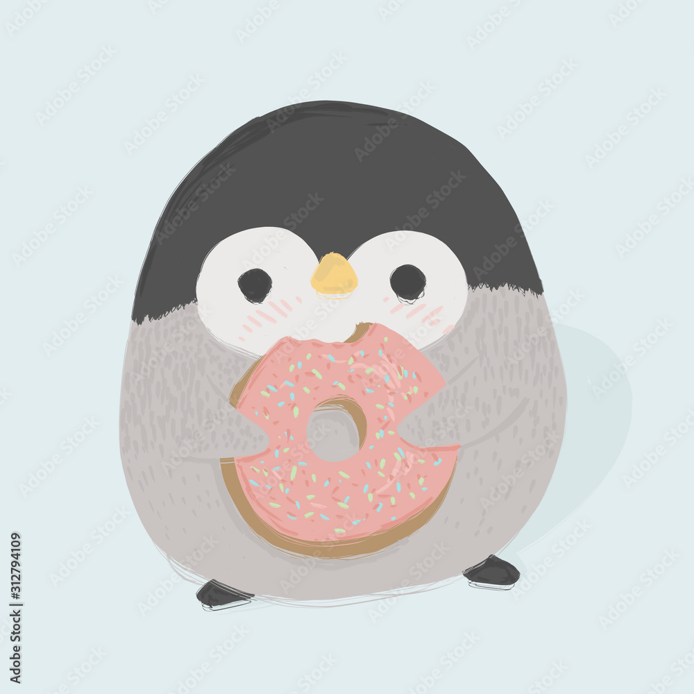 Penquin with donut