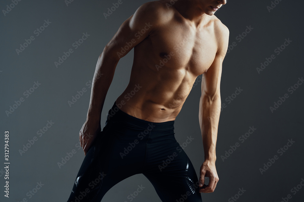 muscular man in black underwear