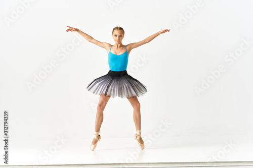 young woman jumping in the air