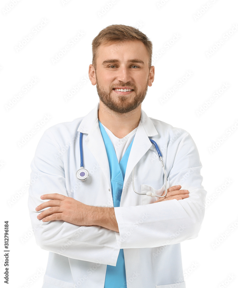 Portrait of male doctor on white background Portrait of male doctor on white background