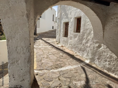 Canvas Print Milos, Greece Plaka village view at sunny weather