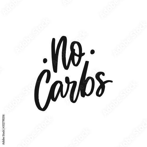 Keto diet hand drawn lettering words for overlay, print. Typographic sign no carbs for packaging, menu. Healthy lifestyle.