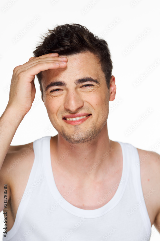 young man with headache