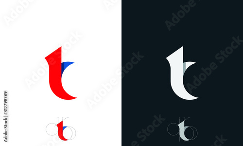 Modern minimalist Letter T logo. This logo icon incorporate with geometric shape in the creative way. photo
